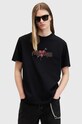 AllSaints tricou din bumbac BEREFT SS CREW print negru M030PB