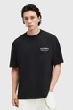 AllSaints t-shirt in cotone SANCTUM SS CREW rilassato nero M068PB