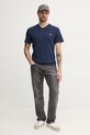 Бавовняна футболка Lacoste TH5077 темно-синій AW24