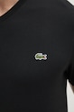Bombažna kratka majica Lacoste TH5077 črna