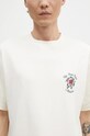 Drôle de Monsieur tricou din bumbac Le T-Shirt Slogan Fleurs bej E.TS210.CO002.CM
