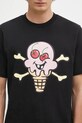 Бавовняна футболка ICECREAM Cones & Bones чорний IC24346
