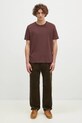Champion t-shirt bawełniany Crewneck 220713 brązowy