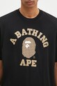 A Bathing Ape cotton t-shirt Sta Houndstooth College black 1K80110338