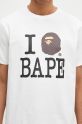 Хлопковая футболка A Bathing Ape I Love Bape белый 1K80110043