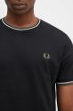 Fred Perry cotton t-shirt Twin Tipped T-Shirt black M1588.W54