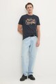 Lindbergh tricou din bumbac 30.400311.NAVY bleumarin AW24