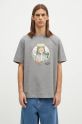 Maison Kitsuné t-shirt bawełniany Rambling Fox nadruk szary NM00120KJ0118