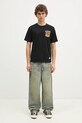Evisu cotton t-shirt Brocade Pocket & Seagull Emb 2EAHTM4TS7067 black