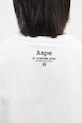 Бавовняна футболка AAPE Moon Face Logo білий AAPTEM1561XXN