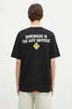 Одяг Бавовняна футболка AAPE Aaper Universe AAPTEM1573XXN чорний