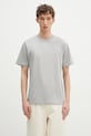 Βαμβακερό μπλουζάκι Wood Wood Essential Sami classic κανονικό γκρί 30250245