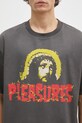 PLEASURES tricou din bumbac Chosen Heavyweight gri P24W033