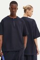 Sunnei wool blend t-shirt relaxed navy RTWXTOP002