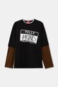 Sprayground longsleeve bawełniany nadruk czarny SP408