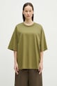 Βαμβακερό μπλουζάκι Pangaia 10002012 πράσινο AW24