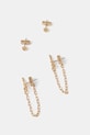 Náušnice AllSaints 2-pak zirkón zlatá 37361293BRS711