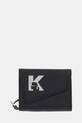 Karl Lagerfeld Jeans portfel skórzany drobny wzór czarny A4W30164