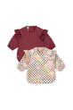 Детский слюнявчик Konges Sløjd 2 PACK GLITTER DINNER BIB WITH SLEEVES AND FRILL 2 шт 2 шт бордо KS103640.9BYA