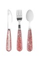 Konges Sløjd set posate per bambini SPARKLY CUTLERY pacco da 3 rosa KS103984.9BYA