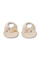 Βρεφική σαλιάρα Liewood Ember Printed Bib 2-pack 2-pack 2-pack μπεζ LW20119.9BYA