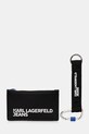 Karl Lagerfeld Jeans portfel i brelok imitacja skóry licowej czarny A4M32065