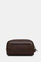 Barbour kosmetyczka skórzana brązowy MAC0452