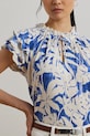 Lauren Ralph Lauren bluzka lniana niebieski 200976992
