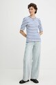 MUNTHE t-shirt bawełniany PARSA 252110025264 niebieski AW25