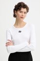 MUNTHE longsleeve bawełniany POTE wzorzyste biały 252110225264