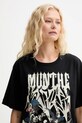 MUNTHE t-shirt bawełniany PRIZE czarny 252110325260