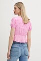 Odzież Tommy Jeans bluzka DW0DW21241 różowy