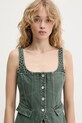 Stine Goya top jeansowy zielony SG.PF25.T083.2393