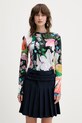 Stine Goya longsleeve wzorzyste czarny SG.AW25.T007.2244