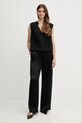 Копринена блуза BOSS 50548238 черен AW25