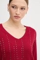 Joseph Ribkoff sweter z dodatkiem jedwabiu bordowy 254966