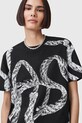 AllSaints tricou din bumbac HALYARD W153JC negru AW25