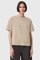 AllSaints tricou din bumbac LISA imprimeu bej W211JA