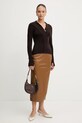 Victoria Beckham kardigan wełniany 1325KTP006406A brązowy AW25