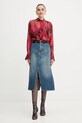 Victoria Beckham bluzka jedwabna 1325WSH006594B czerwony AW25