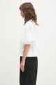 Bavlněná halenka GANNI Cotton Poplin Peplum F7364 bílá AW25
