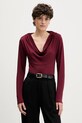 Pedro del Hierro bluzka z elastanem bordowy 8622505