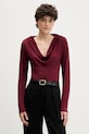 Pedro del Hierro bluzka z elastanem bordowy 8622505