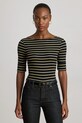 Μπλουζάκι Lauren Ralph Lauren με ελαστάν μαύρο 200980044