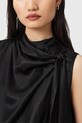 AllSaints bluzka z dodatkiem jedwabiu HERELA W011PD czarny AW25