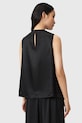 AllSaints bluzka z dodatkiem jedwabiu HERELA czarny W011PD