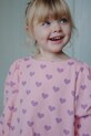 Konges Sløjd bluzka bawełniana dziecięca DREY SLIT BLOUSE GOTS wzorzyste różowy KS103786.9BYA