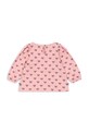 Dziewczynka Konges Sløjd bluzka bawełniana dziecięca DREY SLIT BLOUSE GOTS KS103786.9BYA różowy