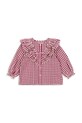Konges Sløjd felpa in cotone bambino/a KIM FRILL BLOUSE GOTS lunga rosso KS103841.9BYA