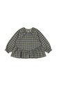 Konges Sløjd bluzka dziecięca TERRE BLOUSE GOTS z elastanem turkusowy KS104011.9BYA